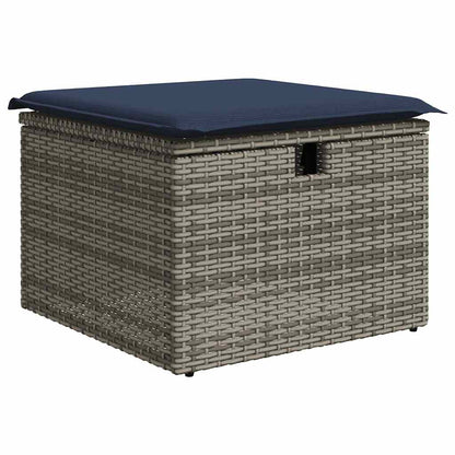 Set Divani Giardino 8 pz con Cuscini Grigio Polyrattan Acacia