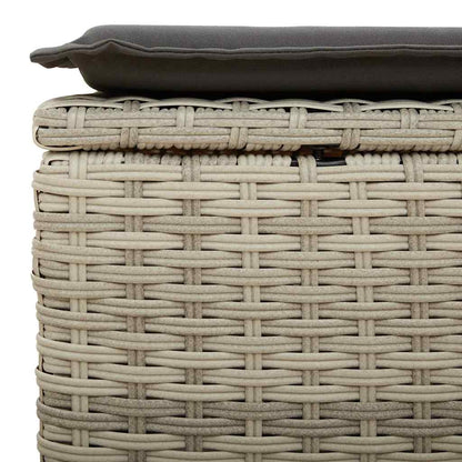 Set Divani da Giardino 7pz con Cuscini Grigio Chiaro Polyrattan