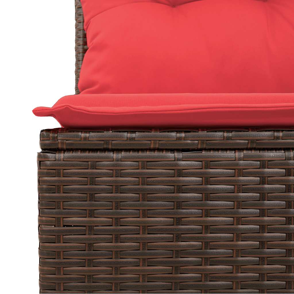 Set Divani da Giardino con Cuscini 7 pz Marrone