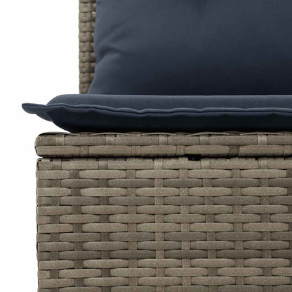 Set Divani Giardino 9 pz con Cuscini Grigio Polyrattan Acacia