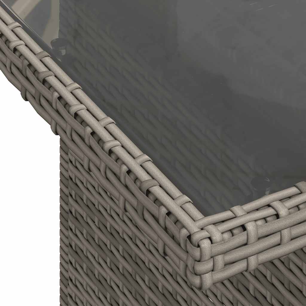 Set Divani Giardino 9 pz con Cuscini Grigio Polyrattan Acacia