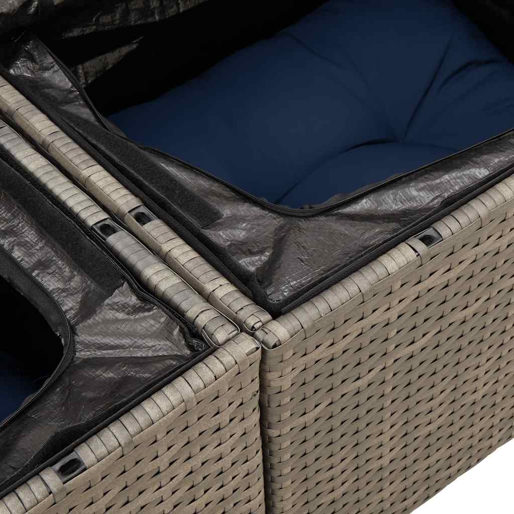Set Divani Giardino 9 pz con Cuscini Marrone Polyrattan Acacia