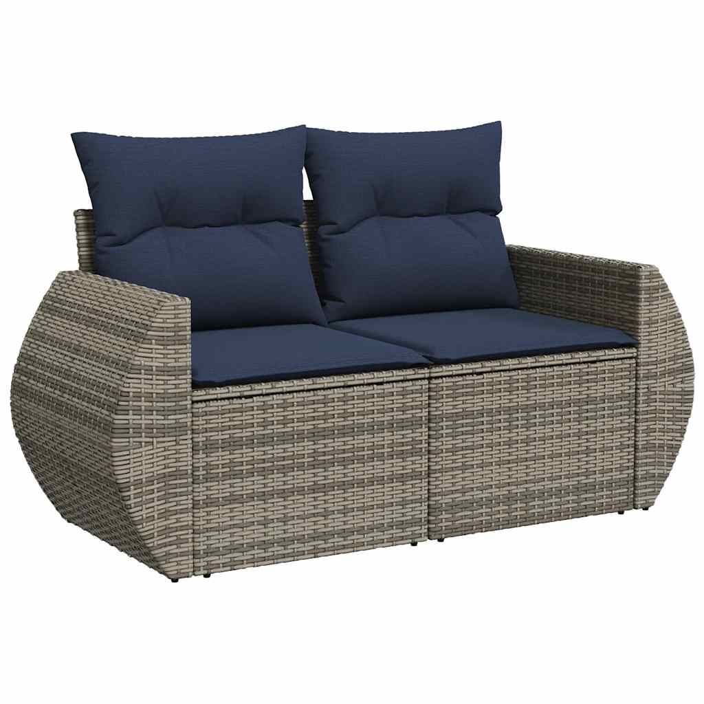 Set Divani Giardino 9 pz con Cuscini Marrone Polyrattan Acacia