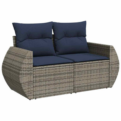 Set Divani Giardino 9 pz con Cuscini Marrone Polyrattan Acacia