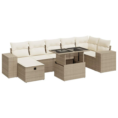 Set Divano da Giardino 5 pz con Cuscini Beige in Polyrattan | homemem39