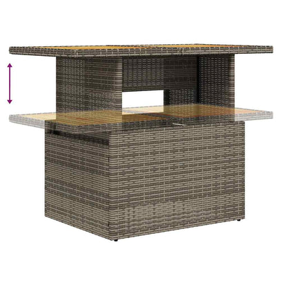 Set Divano da Giardino 8pz con Cuscini Grigio Polyrattan Acacia