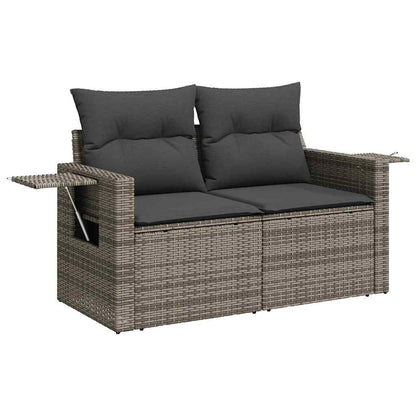 Set Divano Giardino 5 pz con Cuscini Grigio Polyrattan Acacia