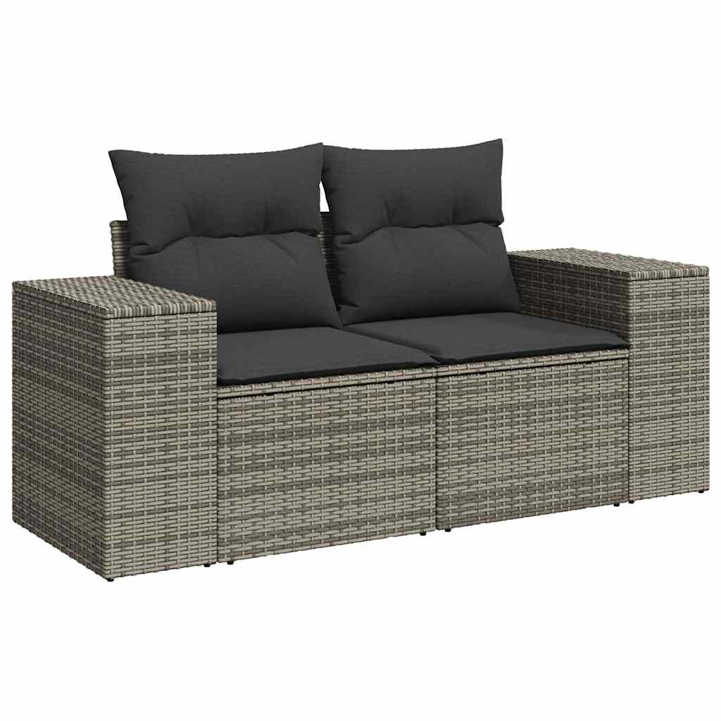 Set Divano da Giardino 8pz con Cuscini Grigio Polyrattan Acacia | homemem39