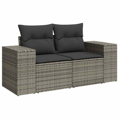 Set Divano da Giardino 8pz con Cuscini Grigio Polyrattan Acacia | homemem39