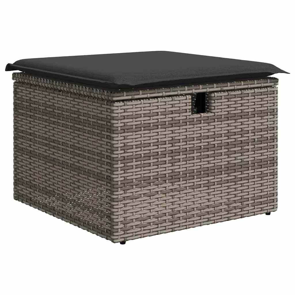 Set Divano da Giardino 9pz con Cuscini Grigio Polyrattan Acacia | homemem39