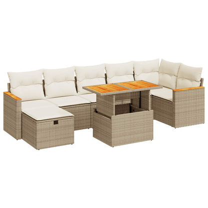 Set Divano da Giardino 5 pz con Cuscini Beige in Polyrattan | homemem39