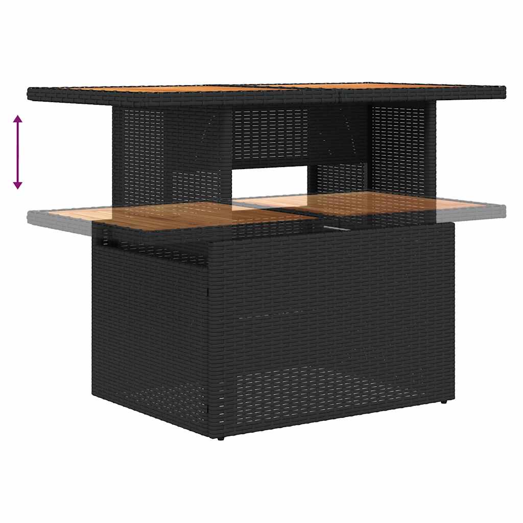 Set Divani da Giardino con Cuscini 8 pz Nero in Polyrattan | homemem39