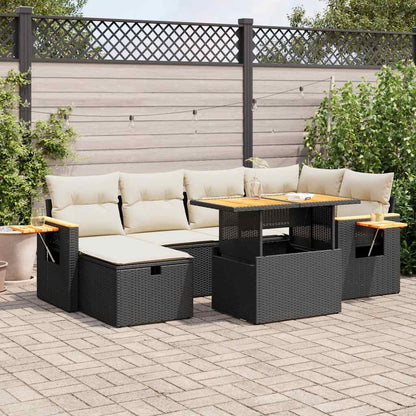 Set Divani da Giardino con Cuscini 8 pz Nero in Polyrattan | homemem39