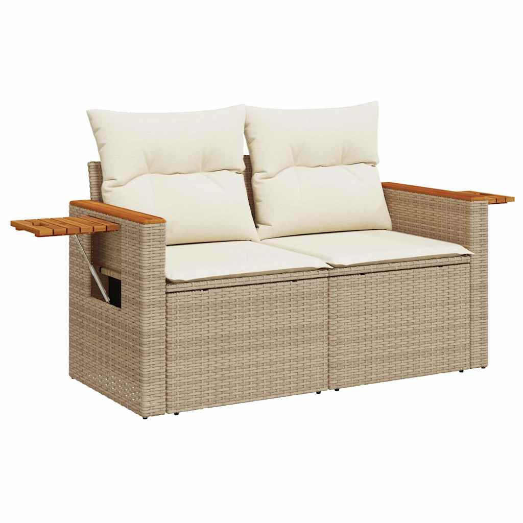 Set Divano da Giardino 5 pz con Cuscini Beige in Polyrattan | homemem39