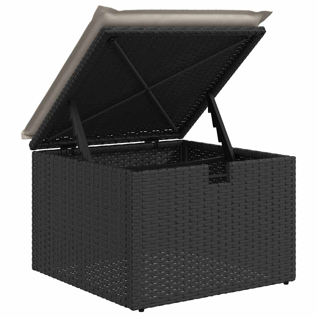 Set Divano da Giardino 6 pz con Cuscini Nero in Polyrattan | homemem39