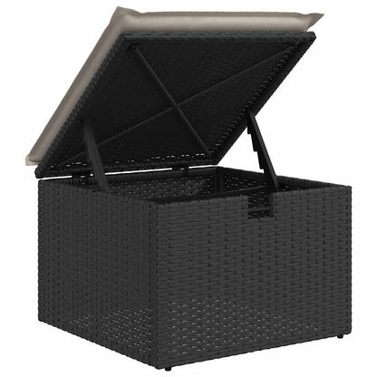 Set Divano da Giardino 6 pz con Cuscini Nero in Polyrattan | homemem39