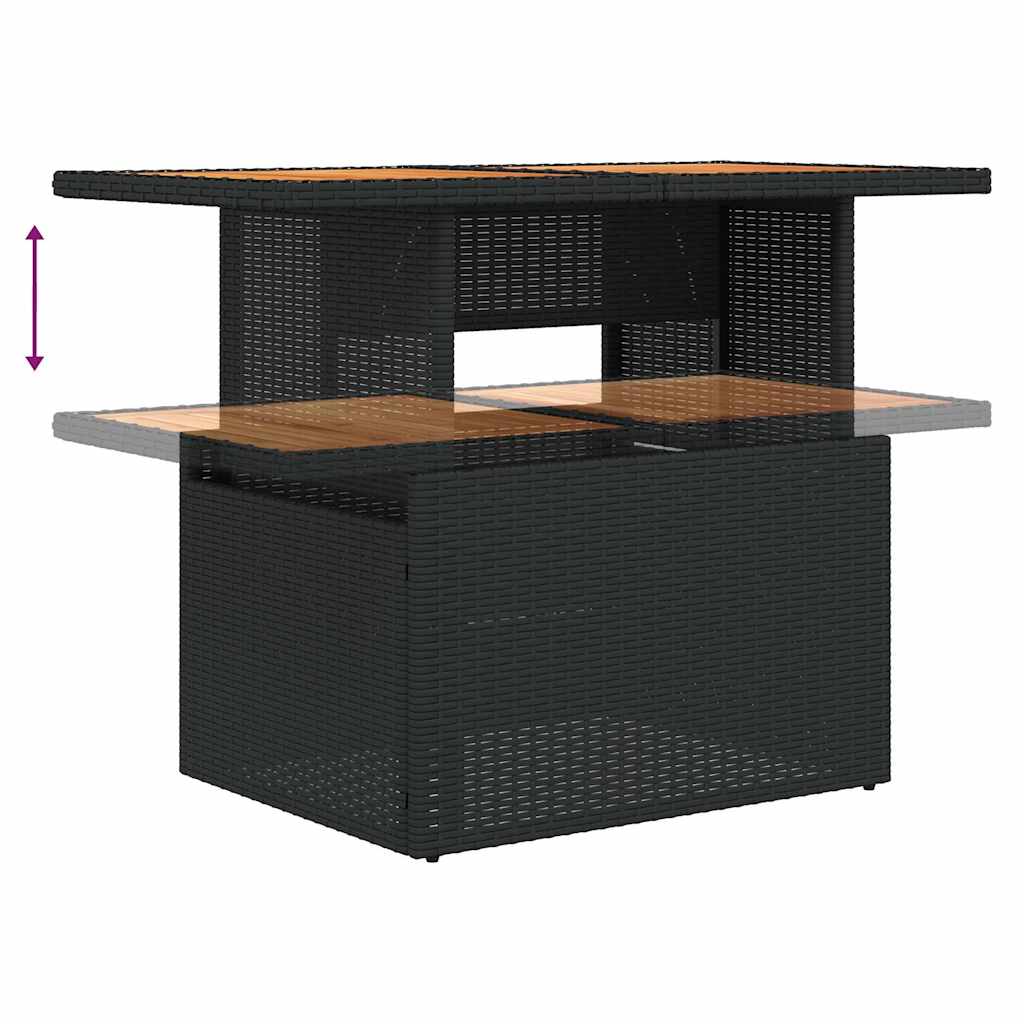 Set Divano da Giardino 6 pz con Cuscini Nero in Polyrattan | homemem39