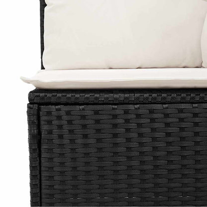 Set Divano da Giardino 6 pz con Cuscini Nero in Polyrattan | homemem39