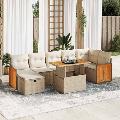 Set Divano da Giardino 5 pz con Cuscini Beige in Polyrattan | homemem39