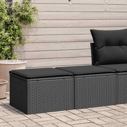 Set Divani da Giardino con Cuscini 2 pz Nero Polyrattan Acacia | homemem39