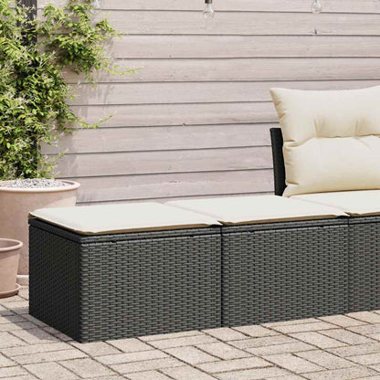 Set Divani da Giardino con Cuscini 2 pz Nero Polyrattan Acacia | homemem39