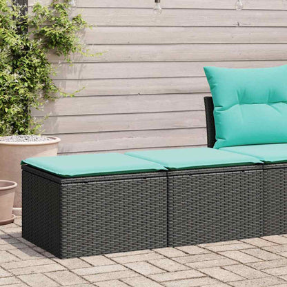 Set Divani da Giardino con Cuscini 2 pz Nero Polyrattan Acacia | homemem39