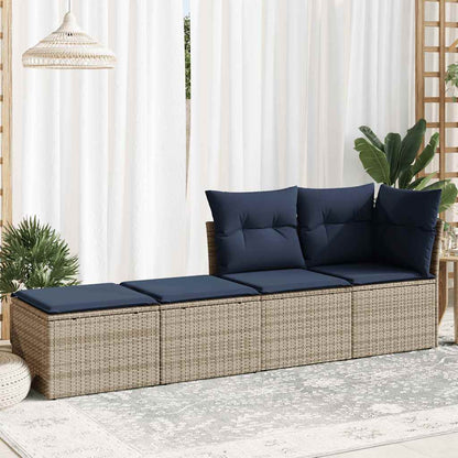 Set Divano Giardino 2 pz con Cuscini Grigio Polyrattan Acacia | homemem39