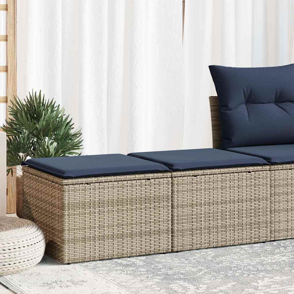 Set Divano Giardino 2 pz con Cuscini Grigio Polyrattan Acacia | homemem39