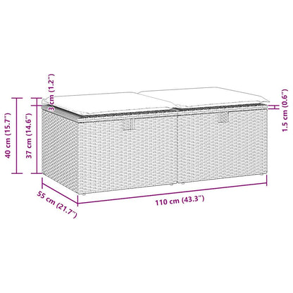 Set Divano da Giardino 2 pz con Cuscini Beige Polyrattan Acacia | homemem39