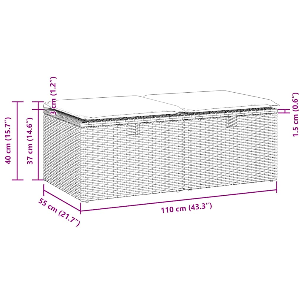 Set Divano Giardino 4 pz con Cuscini Marrone Polyrattan Acacia | homemem39