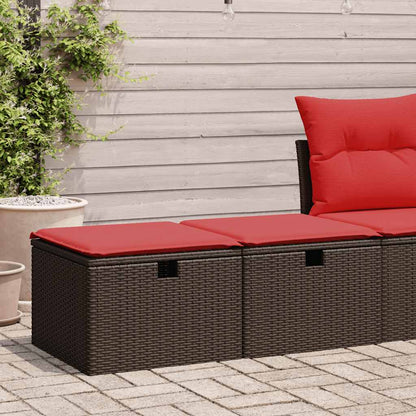 Set Divano Giardino 4 pz con Cuscini Marrone Polyrattan Acacia | homemem39