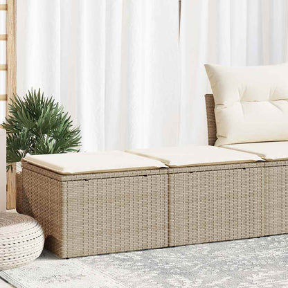 Set Divano da Giardino 2 pz con Cuscini Beige Polyrattan Acacia | homemem39