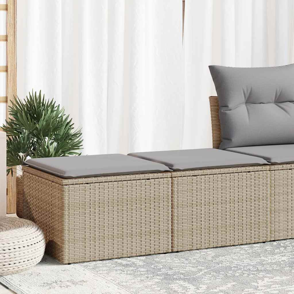 Set Divano da Giardino 2 pz con Cuscini Beige Polyrattan Acacia | homemem39