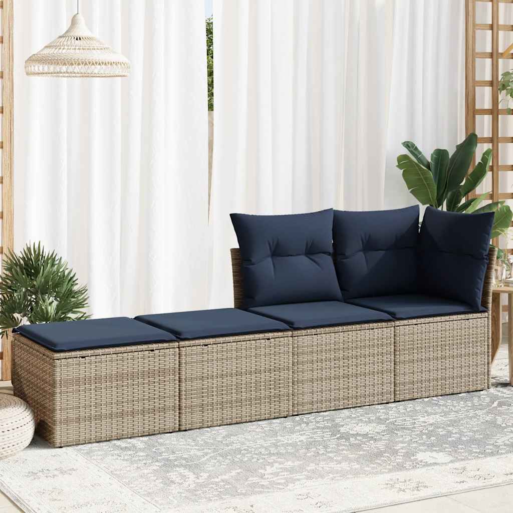 Set Divano Giardino 2 pz con Cuscini Grigio Polyrattan Acacia | homemem39