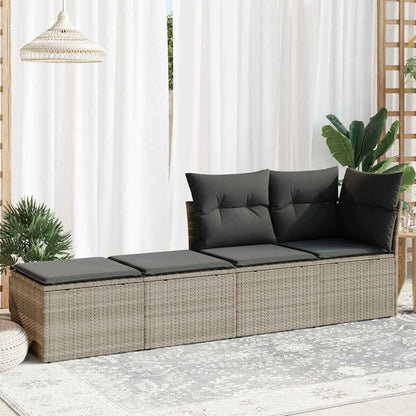 Divano Giardino 2pz con Cuscini Grigio Chiaro Polyrattan Acacia | homemem39