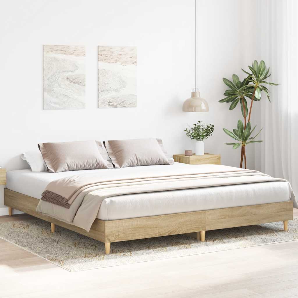 Giroletto senza Materasso Rovere Sonoma 200x200cm in Truciolato | homemem39