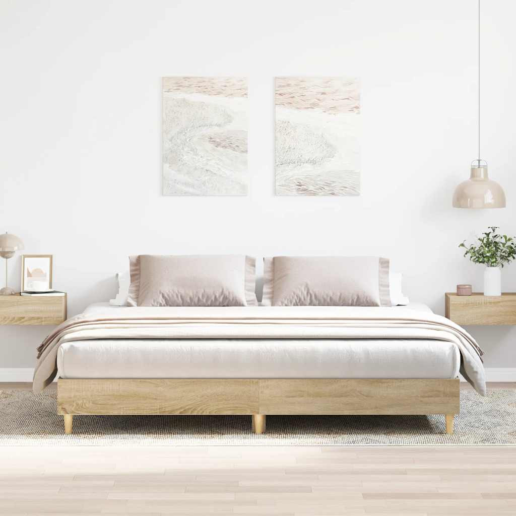 Giroletto senza Materasso Rovere Sonoma 200x200cm in Truciolato