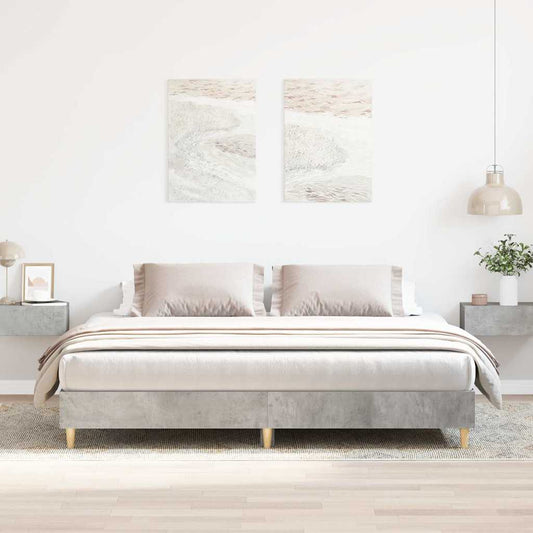 Giroletto senza Materasso Grigio Cemento 200x200 cm Truciolato