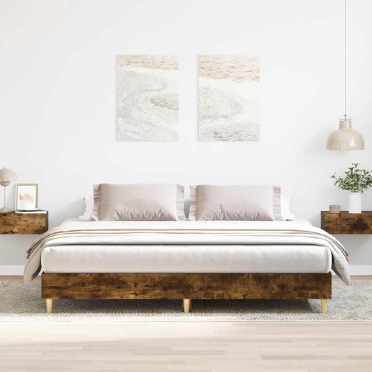 Giroletto senza Materasso Rovere Fumo 200x200 cm in Truciolato | homemem39
