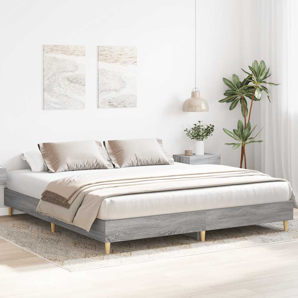 Giroletto senza Materasso Grigio Sonoma 200x200cm in Truciolato | homemem39