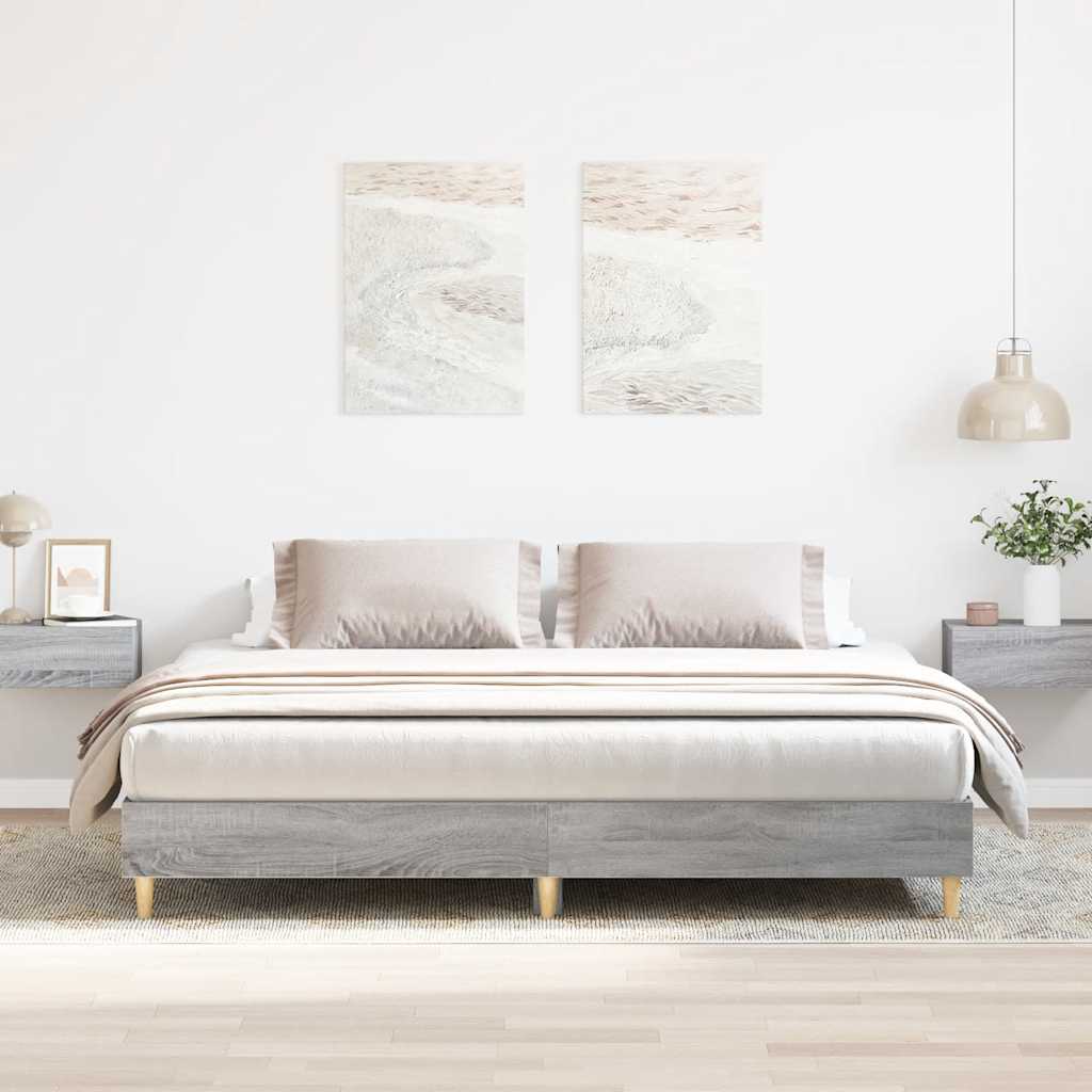 Giroletto senza Materasso Grigio Sonoma 200x200cm in Truciolato | homemem39