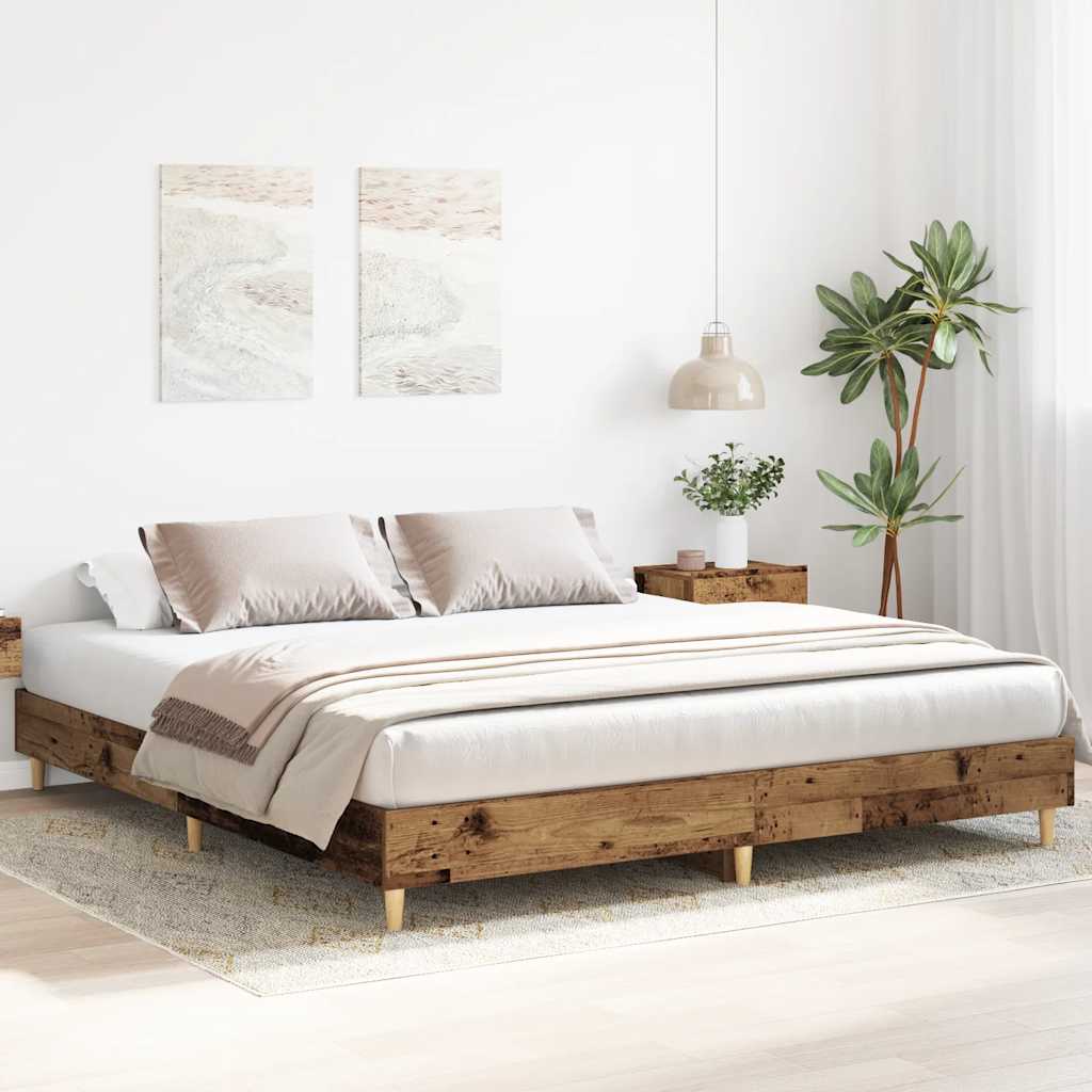 Giroletto senza Materasso Legno Antico 200x200 cm in Truciolato | homemem39