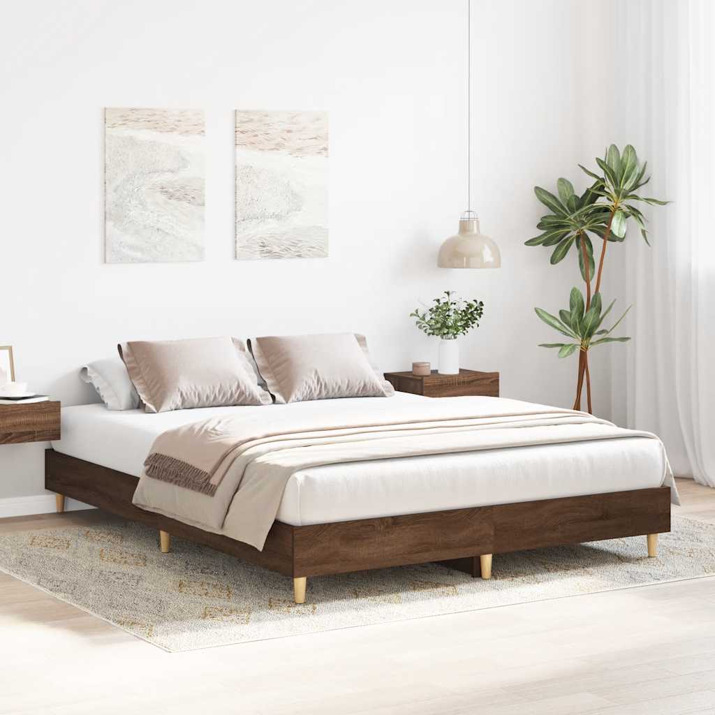Giroletto senza Materasso Rovere Marrone 140x200 cm Truciolato