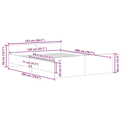 Giroletto senza Materasso Rovere Artigianale 140x200cm - homemem39
