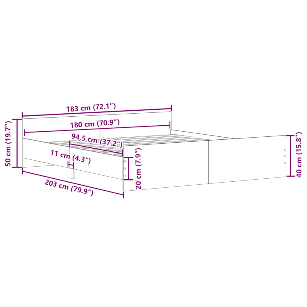 Giroletto senza Materasso Rovere Artigianale 180x200 cm - homemem39