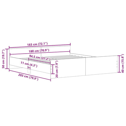 Giroletto senza Materasso Rovere Artigianale 180x200 cm - homemem39
