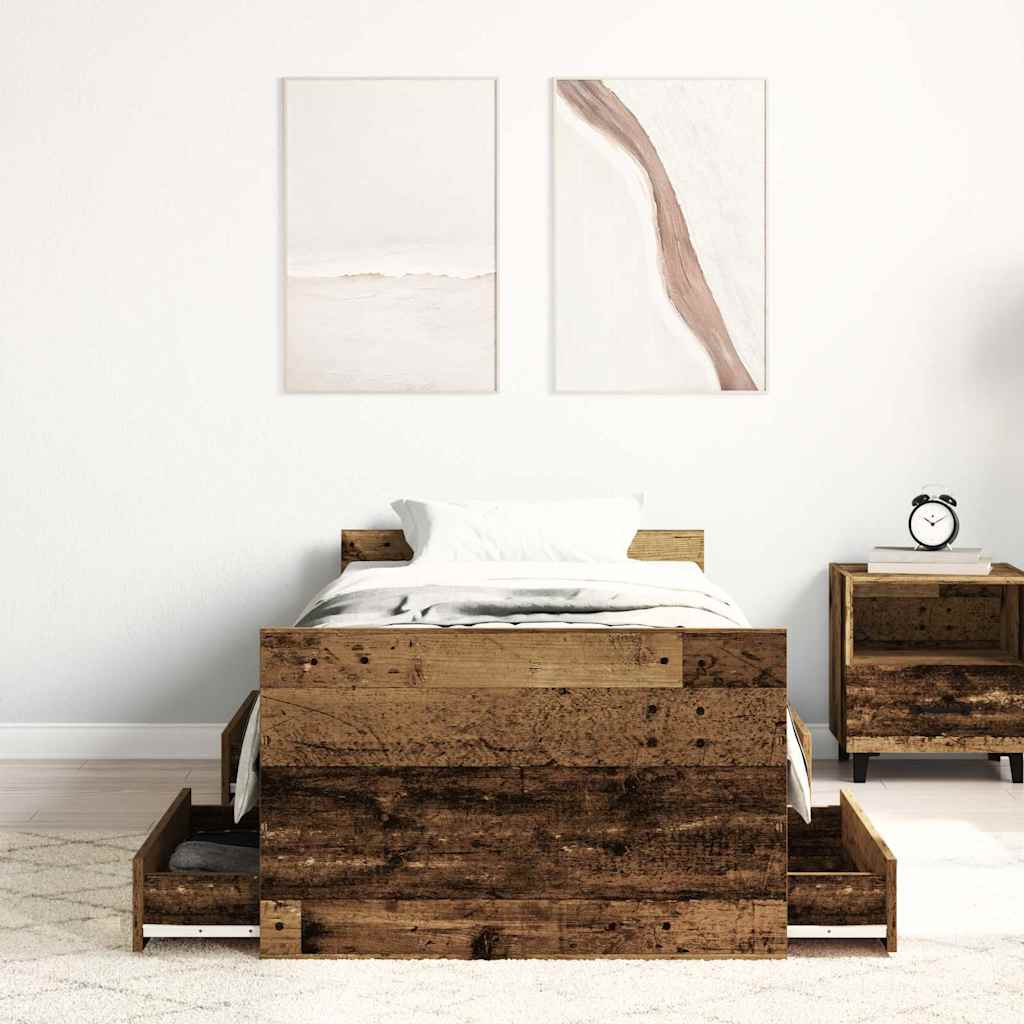 Giroletto senza Materasso Legno Antico 100x200cm in Truciolato | homemem39