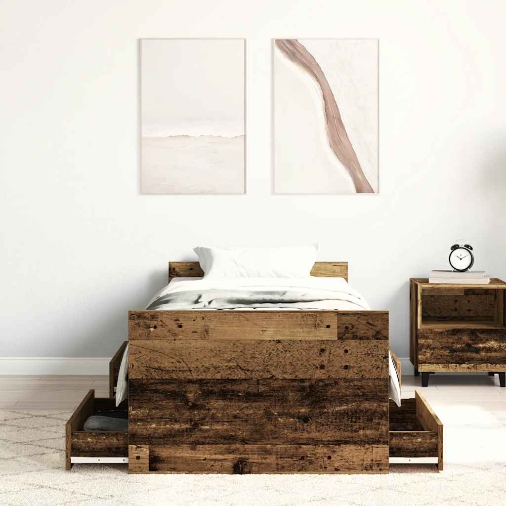 Giroletto senza Materasso Legno Antico 90x200cm in Truciolato | homemem39