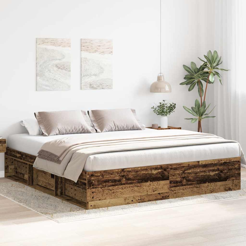 Giroletto senza Materasso Legno Antico 180x200 cm in Truciolato | homemem39
