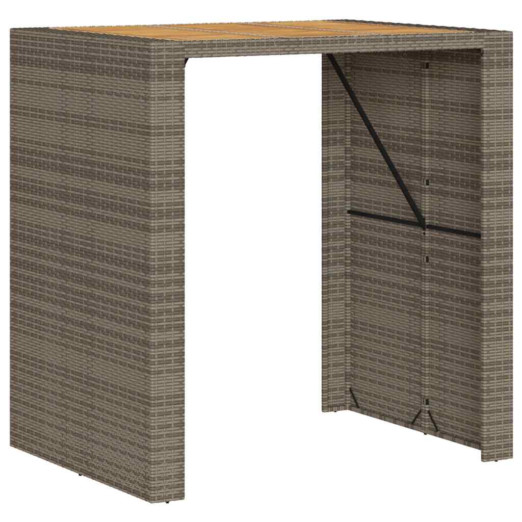 Set Bar da Giardino 5pz senza Cuscini Nero in Polyrattan Acacia | homemem39